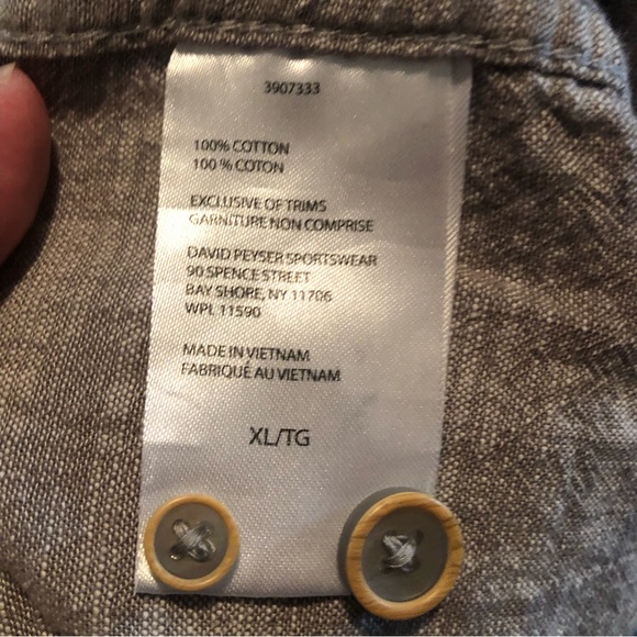 Weatherproof Vintage - Grey Denim Style Button Down Shirt - X-LARGE - Picture 11 of 13